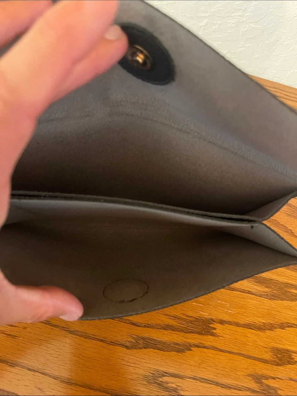 Minimalist  Black pebbled Leather Envelope clutch wallet  - Women Bags